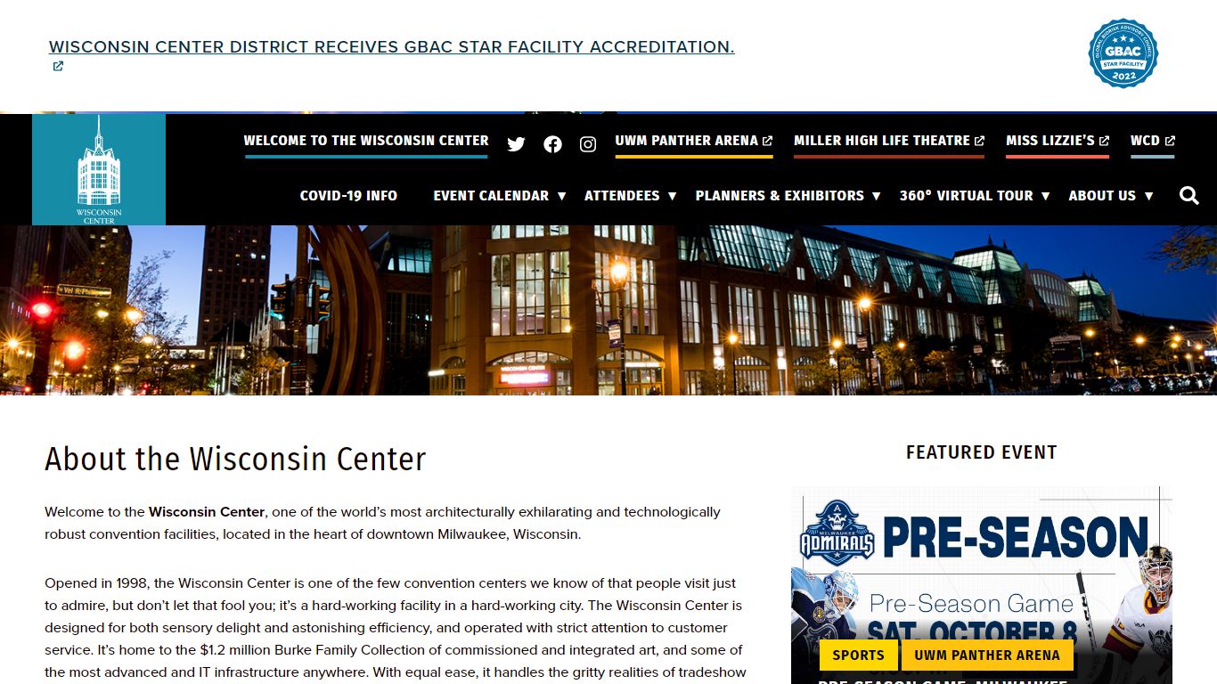 About the Wisconsin Center – Wisconsin Center
